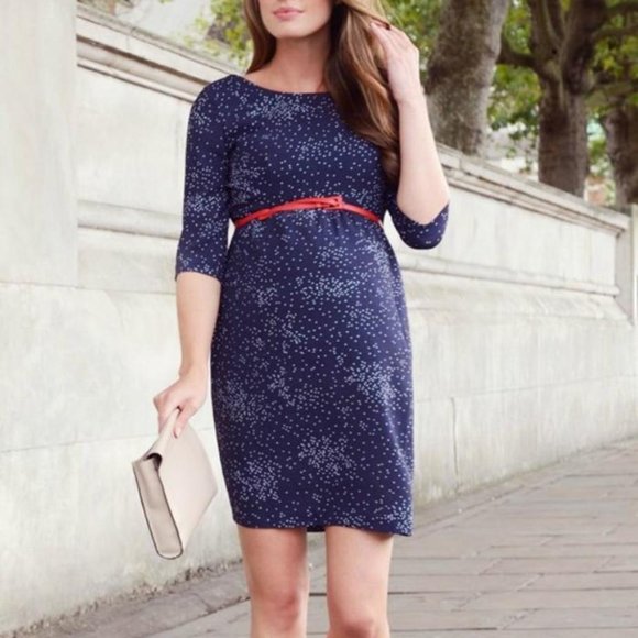 Seraphine Minnie Dot Maternity Dress and Belt - Picture 1 of 7